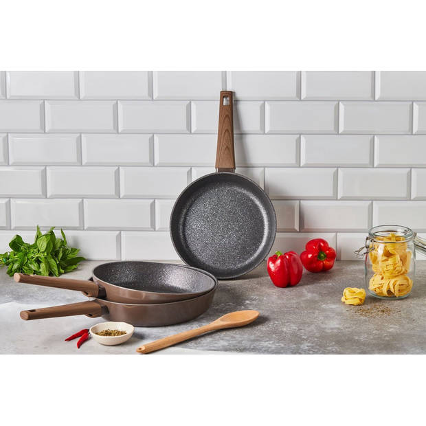 Resto Kitchenware Koekenpannenset Vela ø 24 + 26 + 28 cm - Inductie koekenpannen