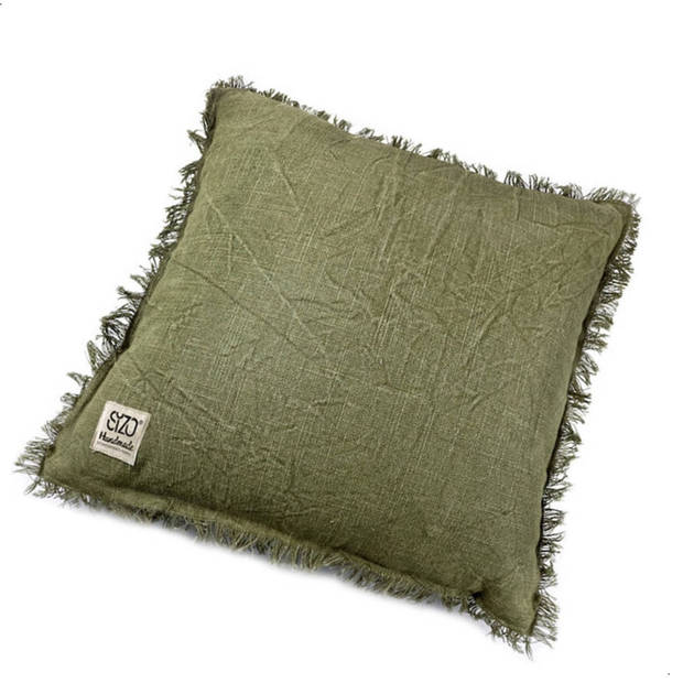 Sizo Handmade Kussen 45 x 45 cm - Olive