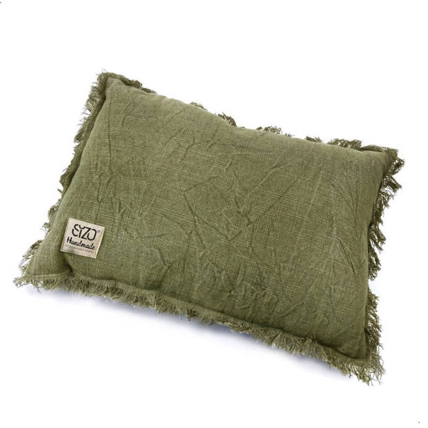 Sizo Handmade Kussen 30 x 45 cm - Olive