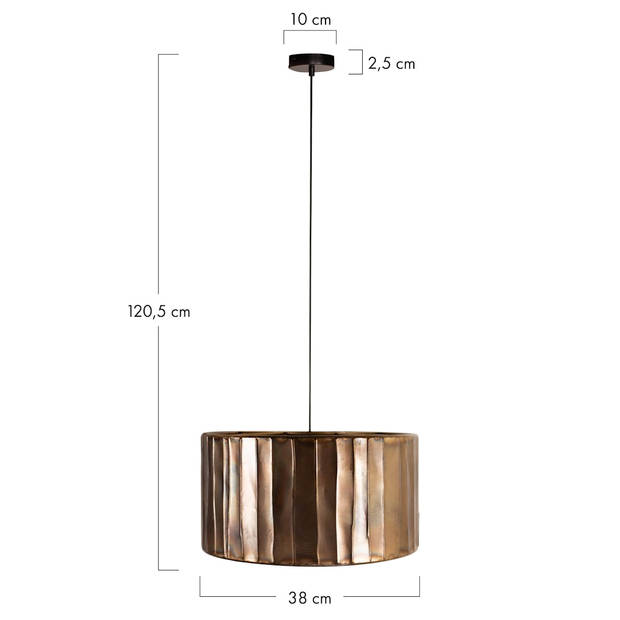 DKNC- Hanglamp Aurelia - Metaal - 38x38x20.5cm - Brons