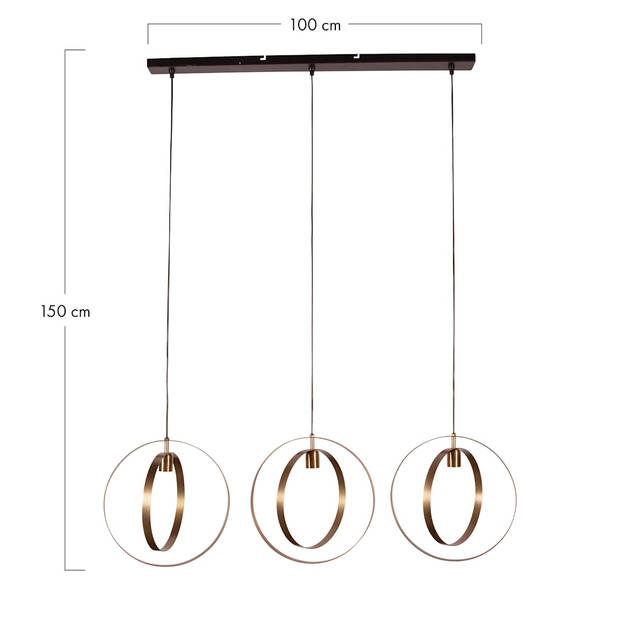 DKNC - Hanglamp Zachary - Metaal - 100x8x150cm - Goud