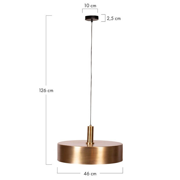 DKNC - Hanglamp Tessa - Metaal - 46x46x26cm - Goud