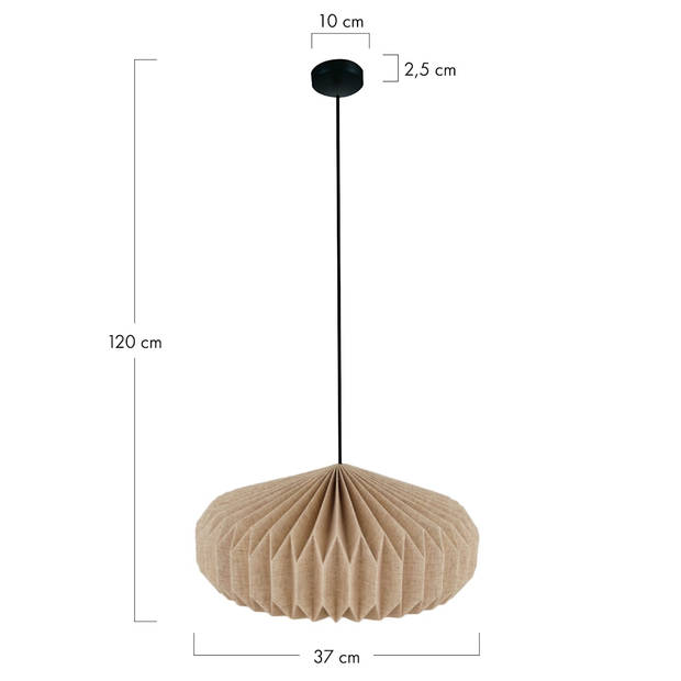 DKNC - Hanglamp Easton - 37x37x20cm - Natuurlijk