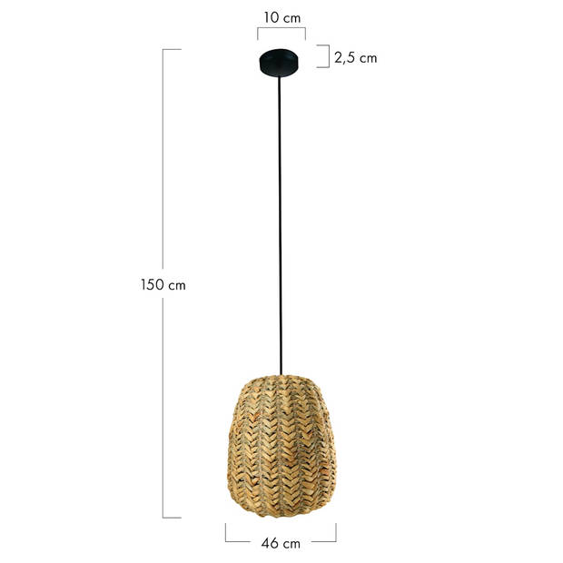 DKNC - Hanglamp Benjamin - Waterhyacinth - 46x46x50cm - Natuurlijk