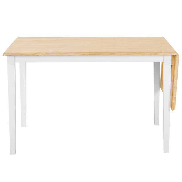 Beliani LOUISIANA - Inklapbare tafel-Wit-Rubberhout