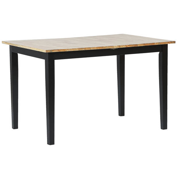 Beliani HOUSTON - Eettafel-Lichte houtkleur-Rubberhout