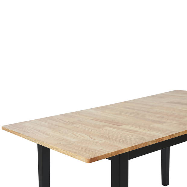 Beliani HOUSTON - Eettafel-Lichte houtkleur-Rubberhout