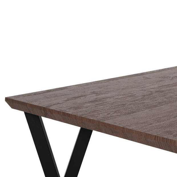 Beliani BRAVO - Eettafel-Donkere houtkleur-MDF