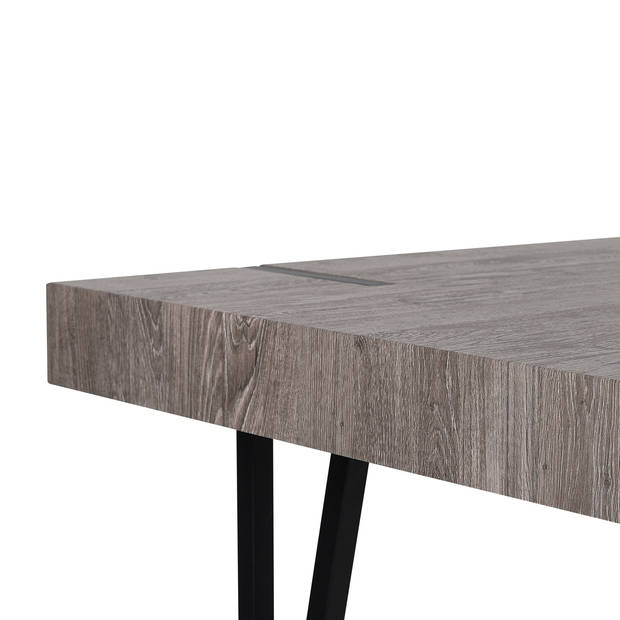 Beliani ADENA - Eettafel-Donkere houtkleur-MDF