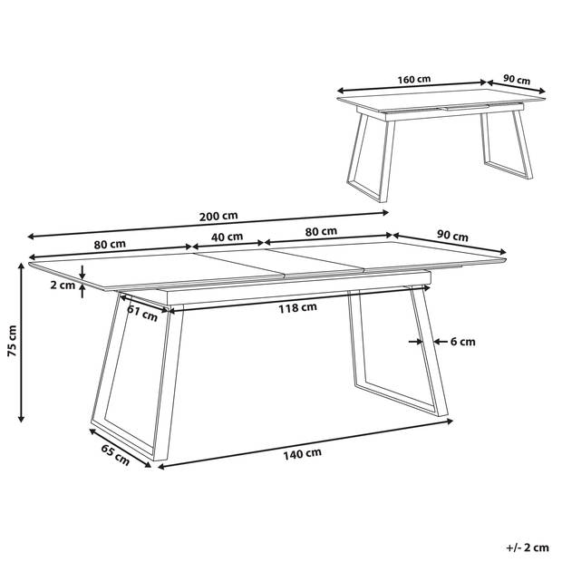 Beliani KALUNA - Eettafel-Wit-MDF