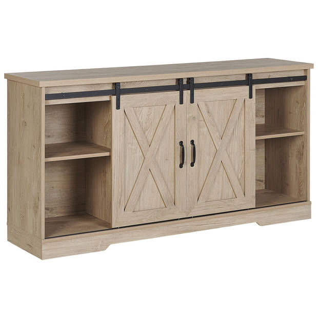 Beliani ULAN - Sideboard-Lichte houtkleur-MDF, Spaanplaat