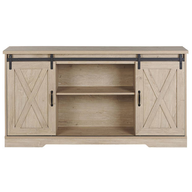 Beliani ULAN - Sideboard-Lichte houtkleur-MDF, Spaanplaat