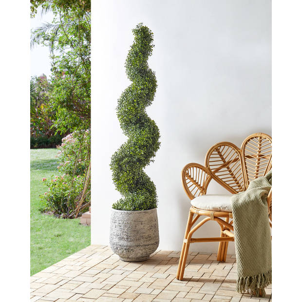 Beliani BUXUS SPIRAL TREE - Kunstplant-Groen-Synthetisch materiaal