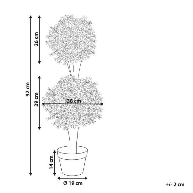 Beliani BUXUS BALL TREE - Kunstplant-Groen-Synthetisch materiaal