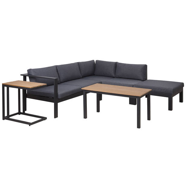 Beliani MESSINA - Loungeset-Zwart-Aluminium