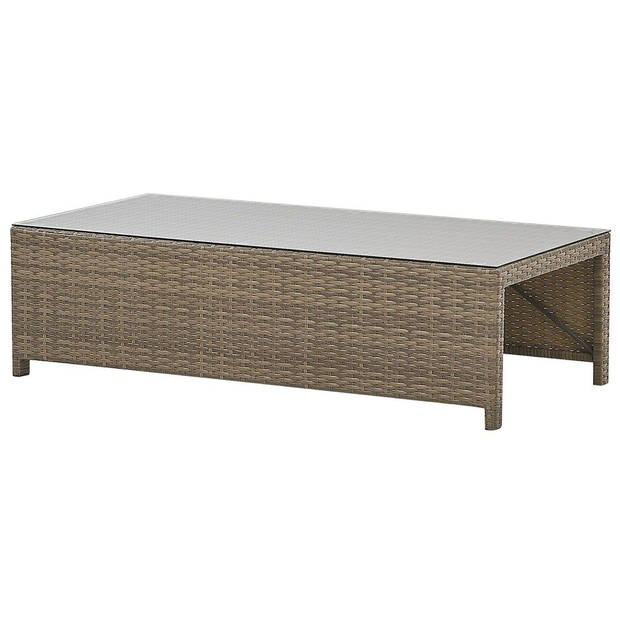 Beliani BELLUNO - Loungeset-Bruin-PE rotan