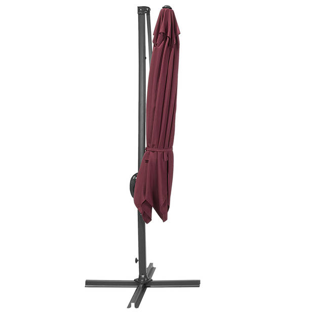 Beliani MONZA - Cantilever parasol-Rood-Polyester