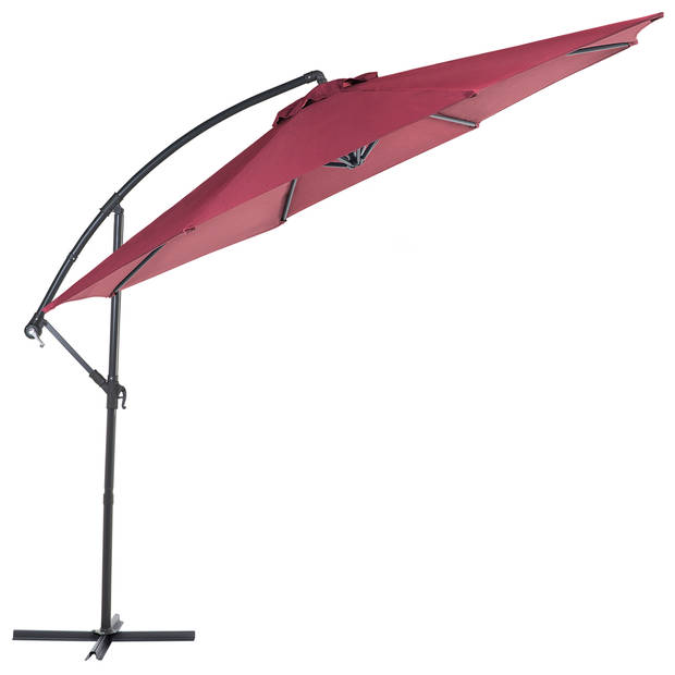 Beliani RAVENNA - Cantilever parasol-Rood-Polyester