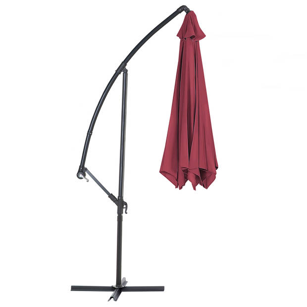 Beliani RAVENNA - Cantilever parasol-Rood-Polyester