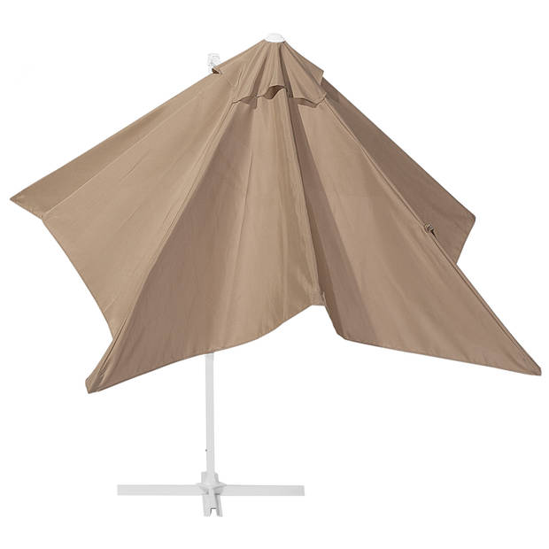 Beliani MONZA - Cantilever parasol-Beige-Polyester