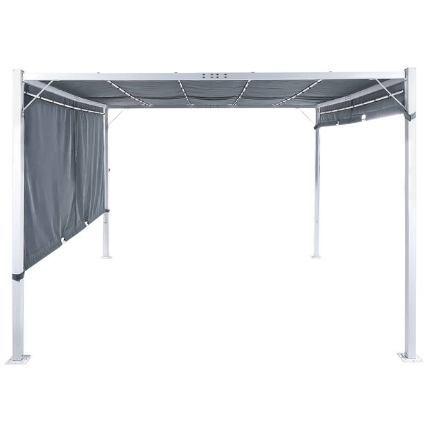 Beliani PARGA - Tuin pergola-Grijs-Staal, Polyester