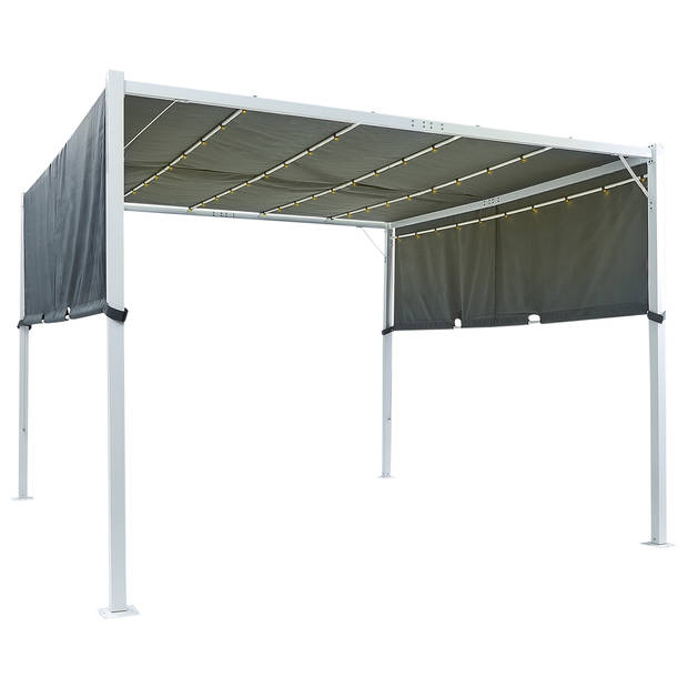 Beliani PARGA - Tuin pergola-Grijs-Staal, Polyester