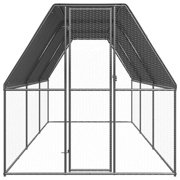 vidaXL Buitenhok voor kippen 2x6x2 m gegalvaniseerd staal
