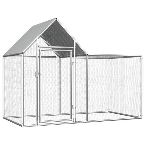 vidaXL Kippenren 2x1x1,5 m gegalvaniseerd staal