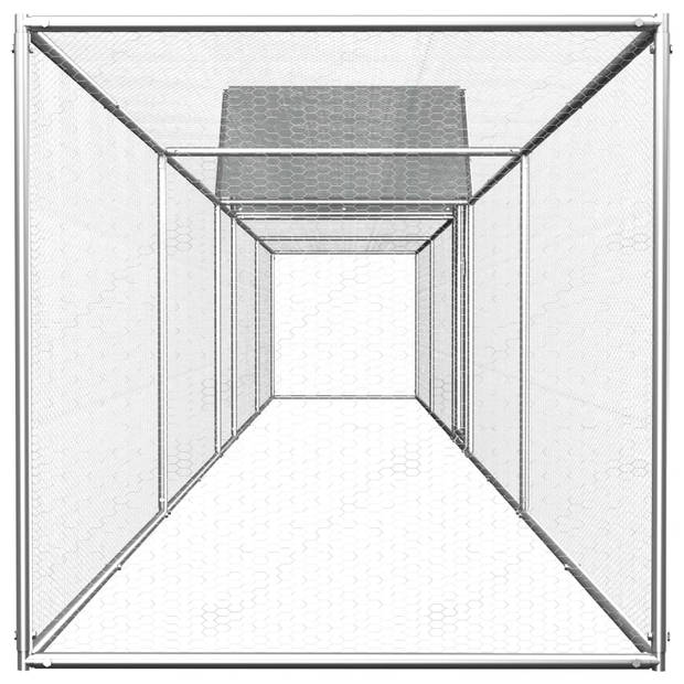 vidaXL Kippenren 9x1x1,5 m gegalvaniseerd staal