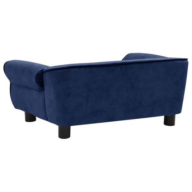 vidaXL Hondenbank 72x45x30 cm pluche blauw