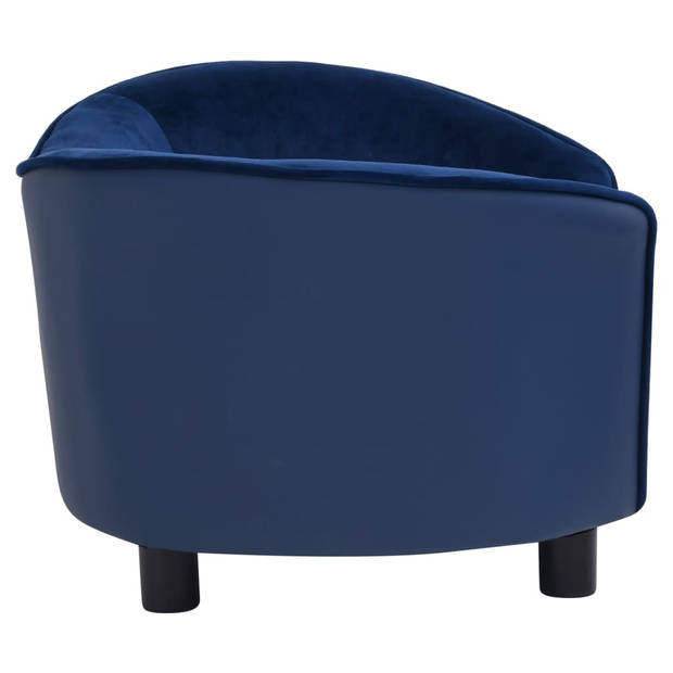 vidaXL Hondenbank 69x49x40 cm pluche en kunstleer blauw