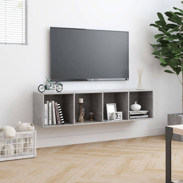 vidaXL Boekenkast/tv-meubel 143x30x36 cm betongrijs