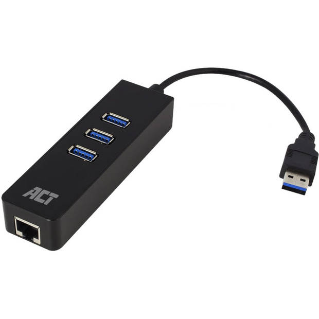 USB 3.2 Gen1 hub 3 poorten met Gigabit netwerkpoort