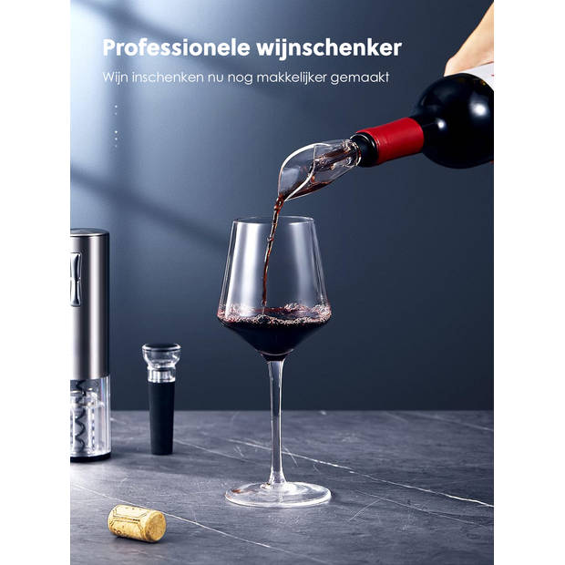 Cuisimax Elektrische Kurkentrekker Set - Draadloos - Luxe 5-in-1 Wijn Set - Wijnopener - Wijnstopper