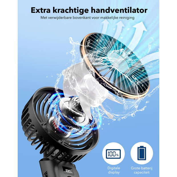 Handventilator met 6 Windstanden en Powerbank functie - Draagbare ventilator - Tafelventilator - Mini ventilator