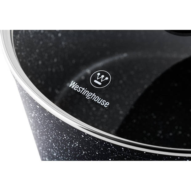 Westinghouse Pannenset Inductie - Braadpan 24cm & 28cm + Hapjespan 32cm - Black Marble