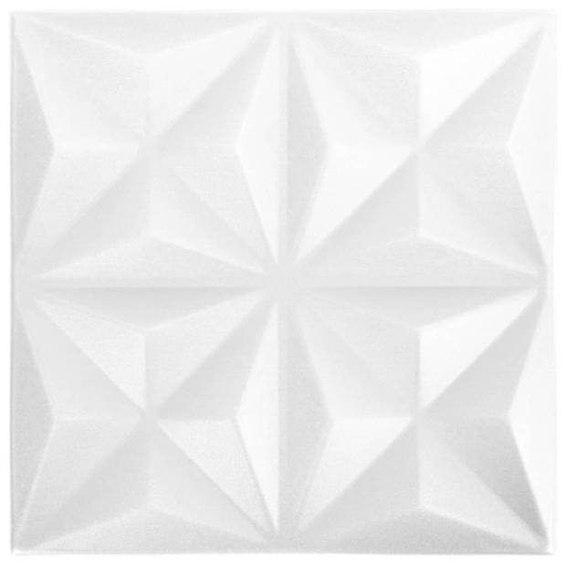 vidaXL 48 st Wandpanelen 3D origami 12 m² 50x50 cm wit