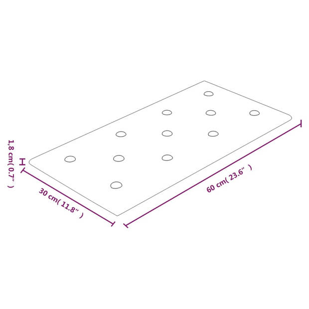 vidaXL Wandpanelen 12 st 2,16 m² 60x30 cm kunstleer crèmekleurig