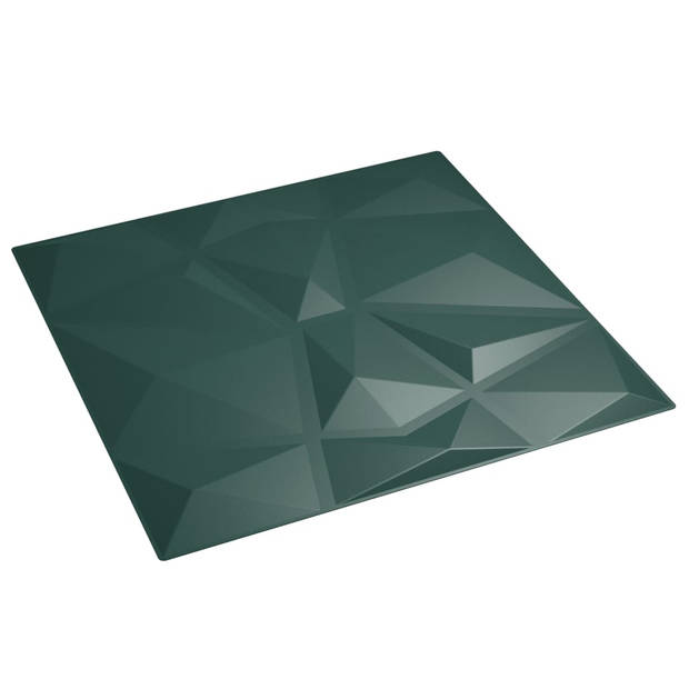 vidaXL 24 st Wandpanelen diamant 6 m² 50x50 cm XPS groen