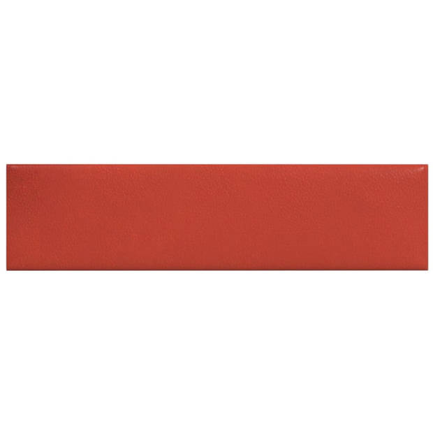 vidaXL Wandpanelen 12 st 1,08 m² 60x15 cm kunstleer rood