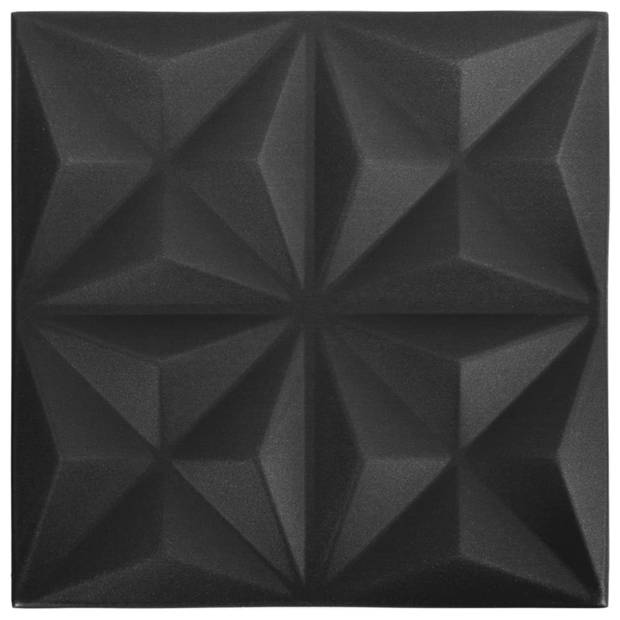 vidaXL 48 st Wandpanelen 3D origami 12 m² 50x50 cm zwart