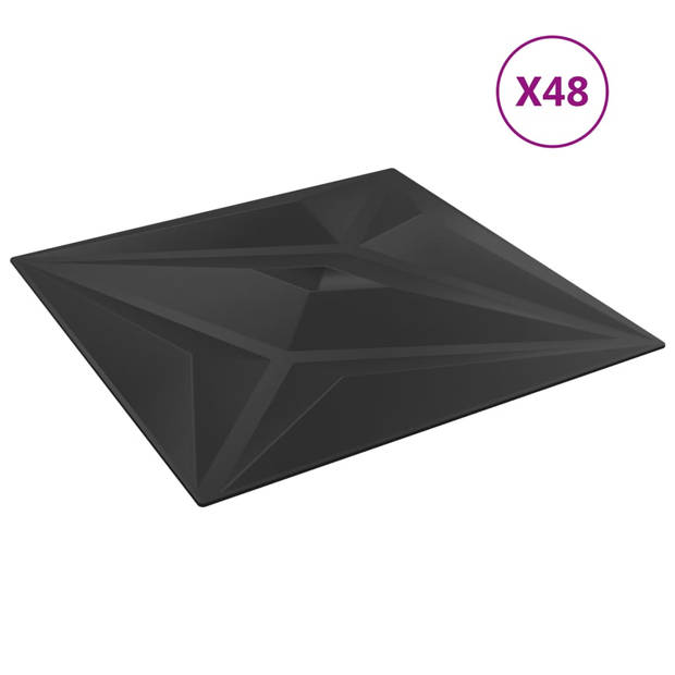 vidaXL 48 st Wandpanelen ster 12 m² 50x50 cm XPS wit