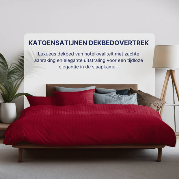 Ten Cate Katoensatijnen Dekbedovertrek - 140x200/220 - Rood