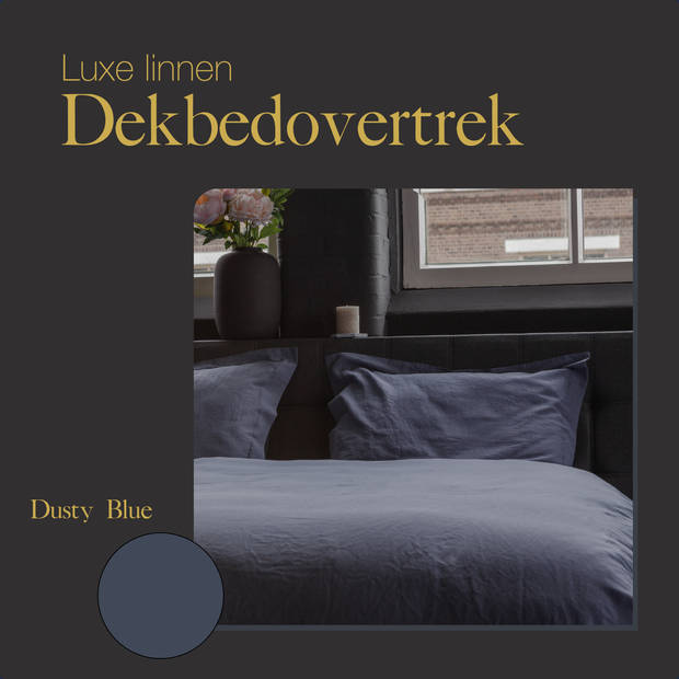 Ten Cate Premium Linnen Dekbedovertrek 140x200/220 - Dusty Blue