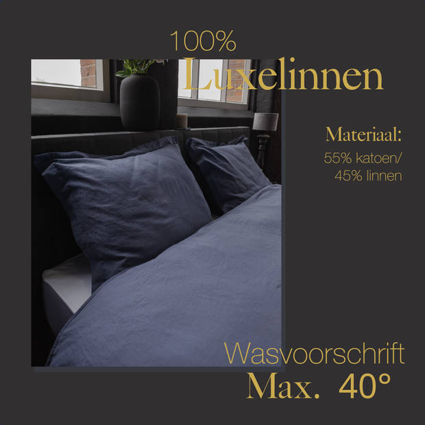 Ten Cate Premium Linnen Dekbedovertrek 140x200/220 - Dusty Blue