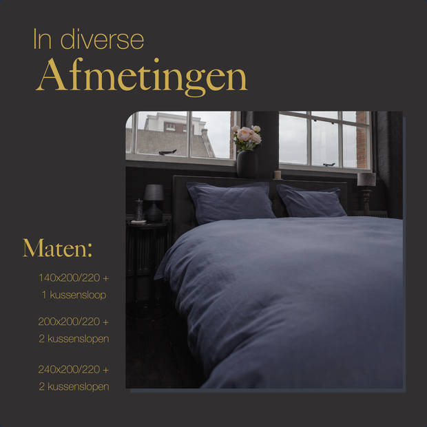 Ten Cate Premium Linnen Dekbedovertrek 140x200/220 - Dusty Blue