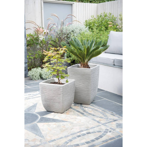 Keter Cotswold Plantenbak Hoog Vierkant - 36L - 33x33x48cm - Grijs