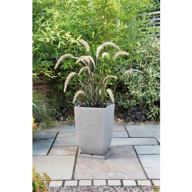 Keter Cotswold Plantenbak Hoog Vierkant - 36L - 33x33x48cm - Grijs