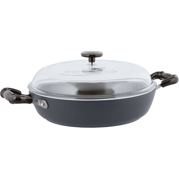 Sambonet - Sambonet Vintage Sauteerpan met Deksel Ø 28 cm - Aluminium - Grijs