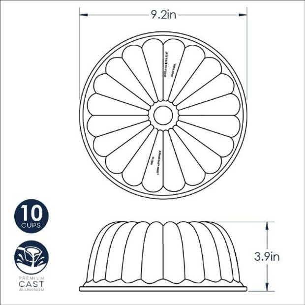 Nordic Ware - Tulband Bakvorm "Elegant Party Bundt Pan" - Nordic Ware Premier Gold